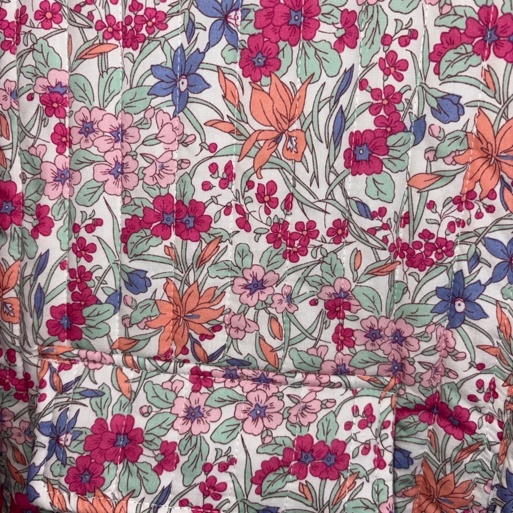 NWOT Bagatelle Quilted Multicolor Floral Jacket Women’s Large - Picture 4 of 5